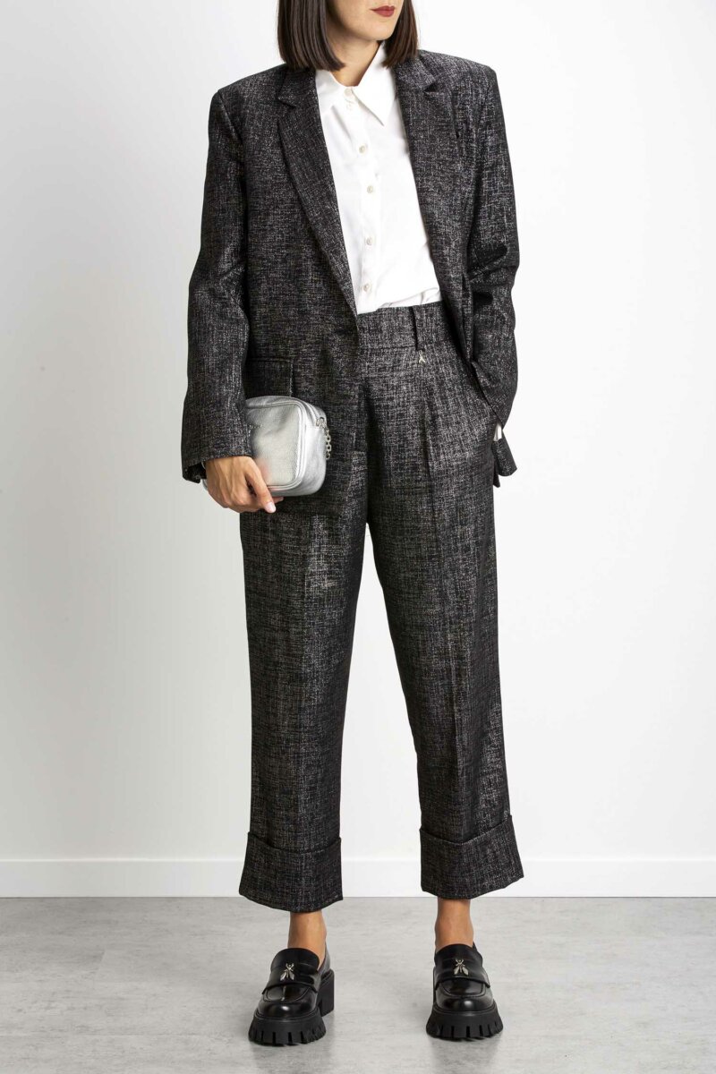 PATRIZIA PEPE-BLAZER OVER TAGLIO MASCHILE-PP2S1433A166 NERO