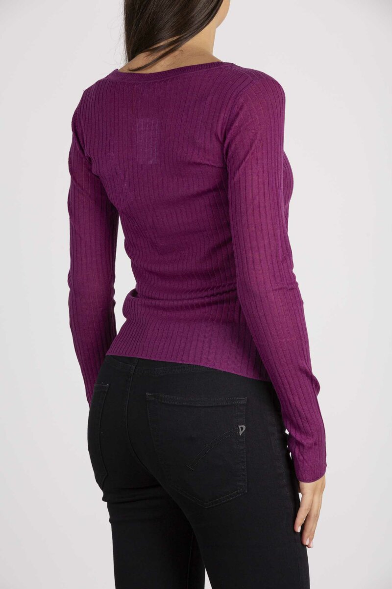 PATRIZIA PEPE-MAGLIA  ESSENTIAL SUPER LIGHT-PP8K0155K034 PURPLE