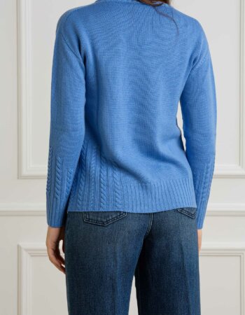 YOU GET IT-MAGLIA GIRO TRECCIA-PRE324715 CELESTE