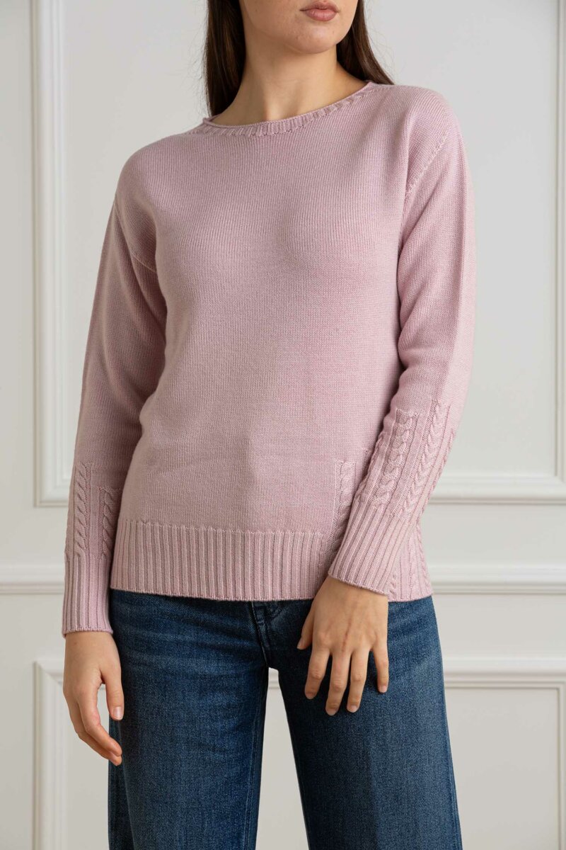 YOU GET IT-MAGLIA GIRO TRECCIA-PRE324715 ROSA
