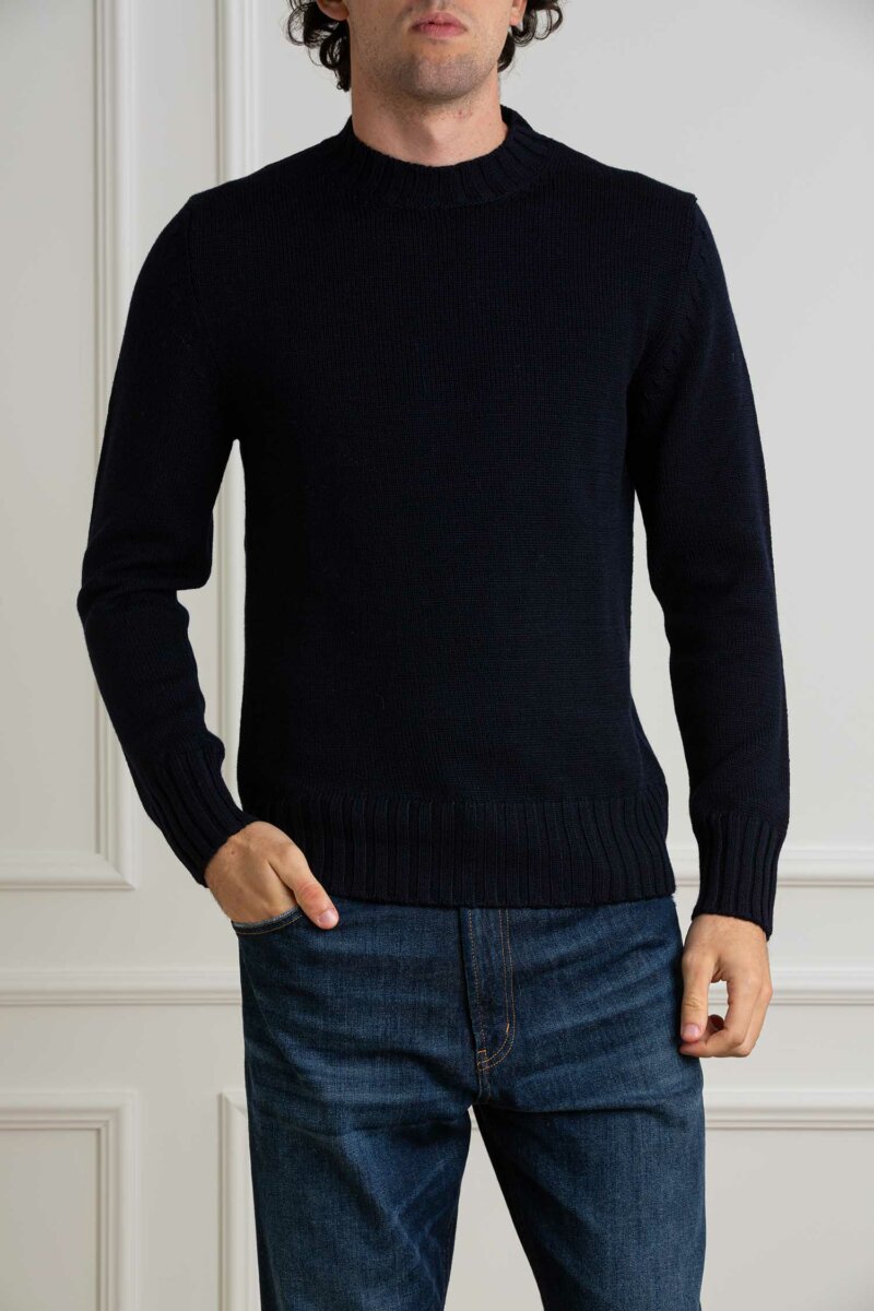 CUSTOMER LOVERS-MAGLIA GIRO COLLO ALTO F5 MERINOS-PRI4263A BLU