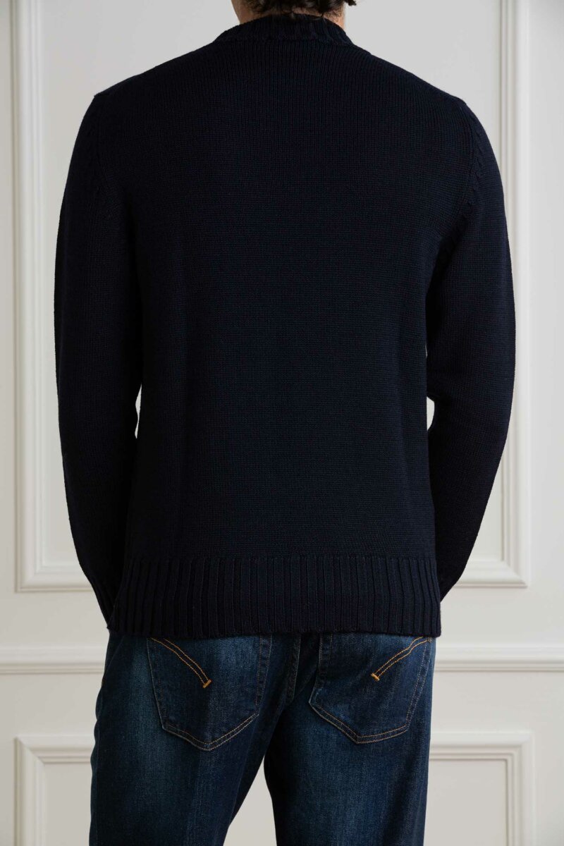 CUSTOMER LOVERS-MAGLIA GIRO COLLO ALTO F5 MERINOS-PRI4263A BLU