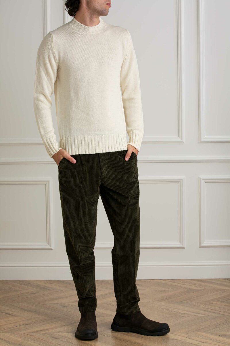 CUSTOMER LOVERS-MAGLIA GIRO COLLO ALTO F5 MERINOS-PRI4263A PANNA