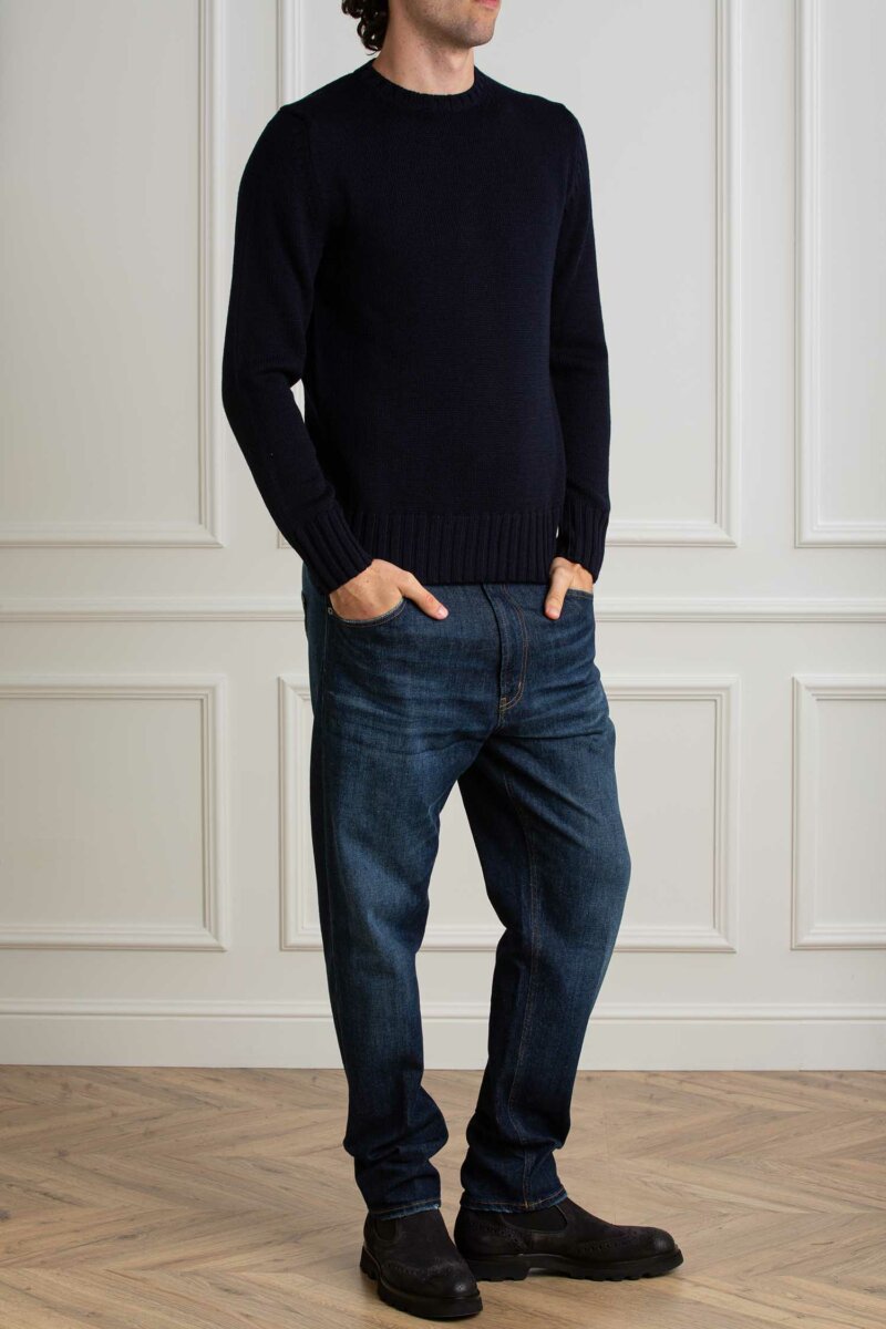 CUSTOMER LOVERS-MAGLIA GIRO F5 MERINOS-PRI4263 BLU