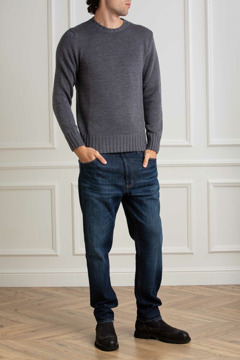 CUSTOMER LOVERS-MAGLIA GIRO F5 MERINOS-PRI4263 GRIGIO