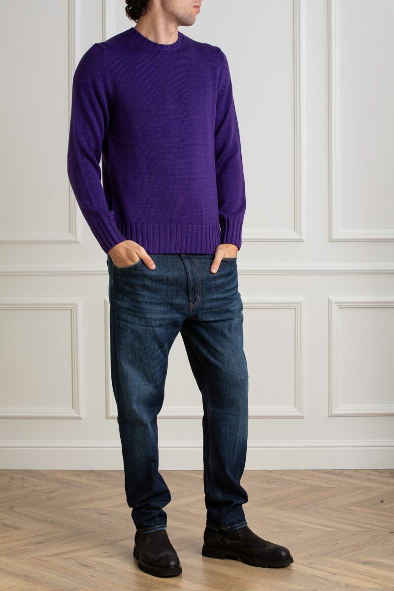 CUSTOMER LOVERS-MAGLIA GIRO F5 MERINOS-PRI4263 VIOLA