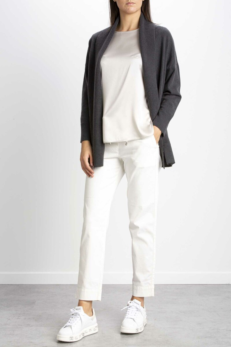 PUROTATTO-CARDIGAN LUNGO 2 FILI-PUR2137 GRS