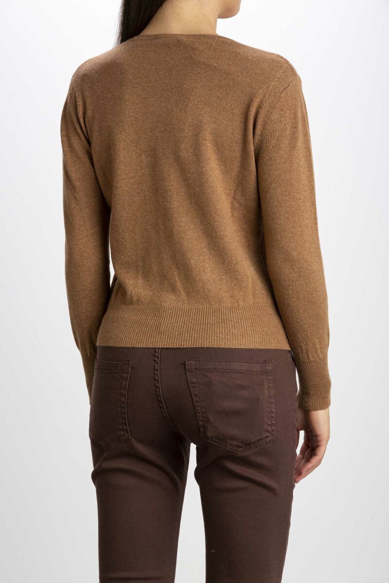 PUROTATTO-CARDIGAN CORTO-PUR2153 CARAMEL