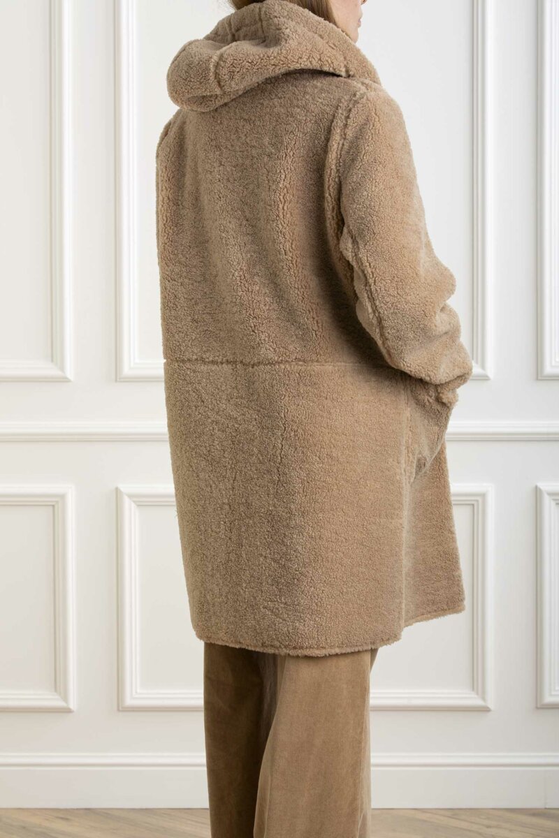 RINO PELLE-ECOMONTONE REVERSIBILE LUNGO ZIP-RINALINA SAND