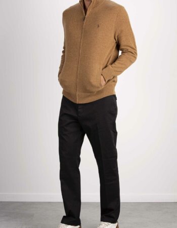 RALPH LAUREN-MAGLIA 100% LANA CON ZIP-RL876719 BROWN
