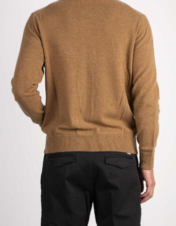 RALPH LAUREN-MAGLIA 100% LANA CON ZIP-RL876719 BROWN