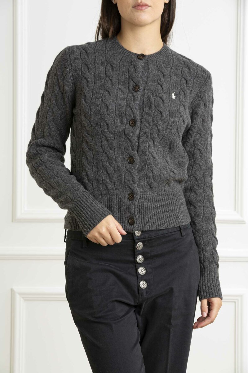 RALPH LAUREN-CARDIGAN  M/L-RL910443A24 GREY