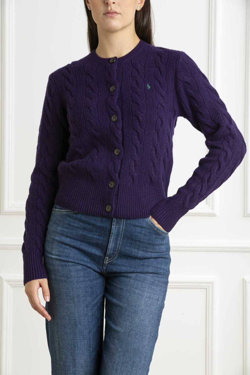 RALPH LAUREN-CARDIGAN  M/L-RL910443A24 PURPLE