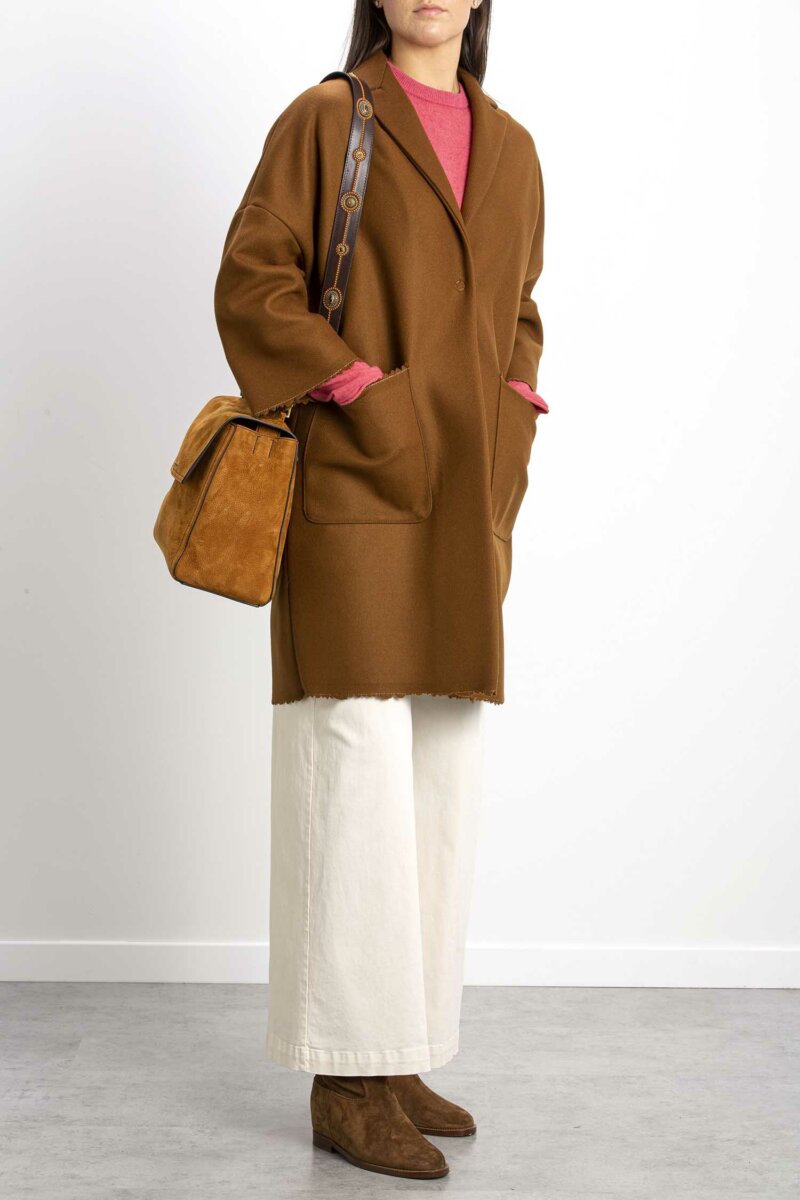 SEMICOUTURE-CAPPOTTO SIGMUND-SEMY2WV03 TABACCO