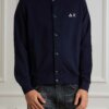 SUN68-CARDIGAN BUTTON COTTON FL-SNF44106 NAVY