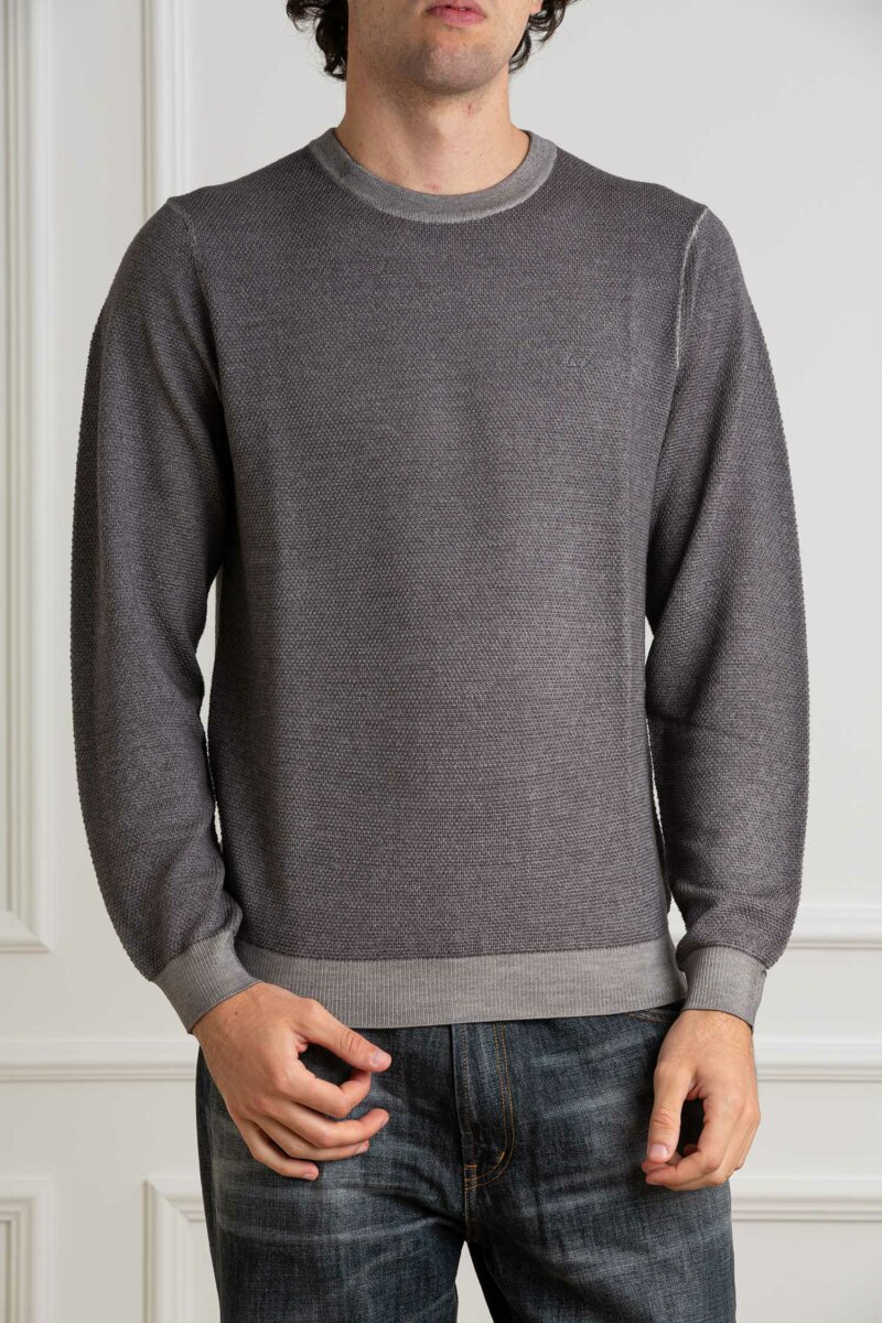 SUN68-FELPA ROUND VINTAGE RICE-SNK44145 GRIGIO