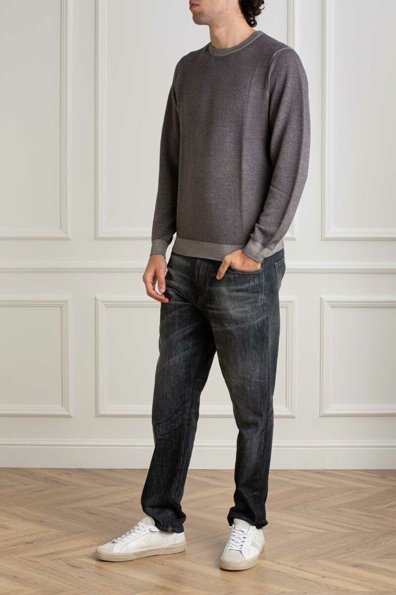 SUN68-FELPA ROUND VINTAGE RICE-SNK44145 GRIGIO