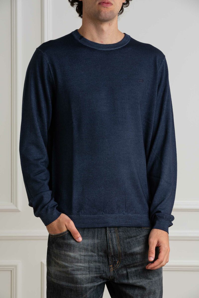 SUN68-FELPA ROUND VINTAGE PLAIN-SNK44147 NAVY