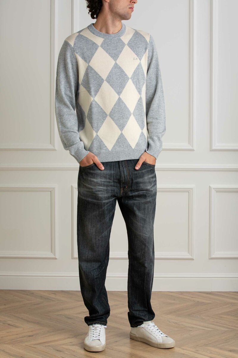 SUN68-FELPA ROUND ARGYLE WARM-SNK44180 GRIGIO