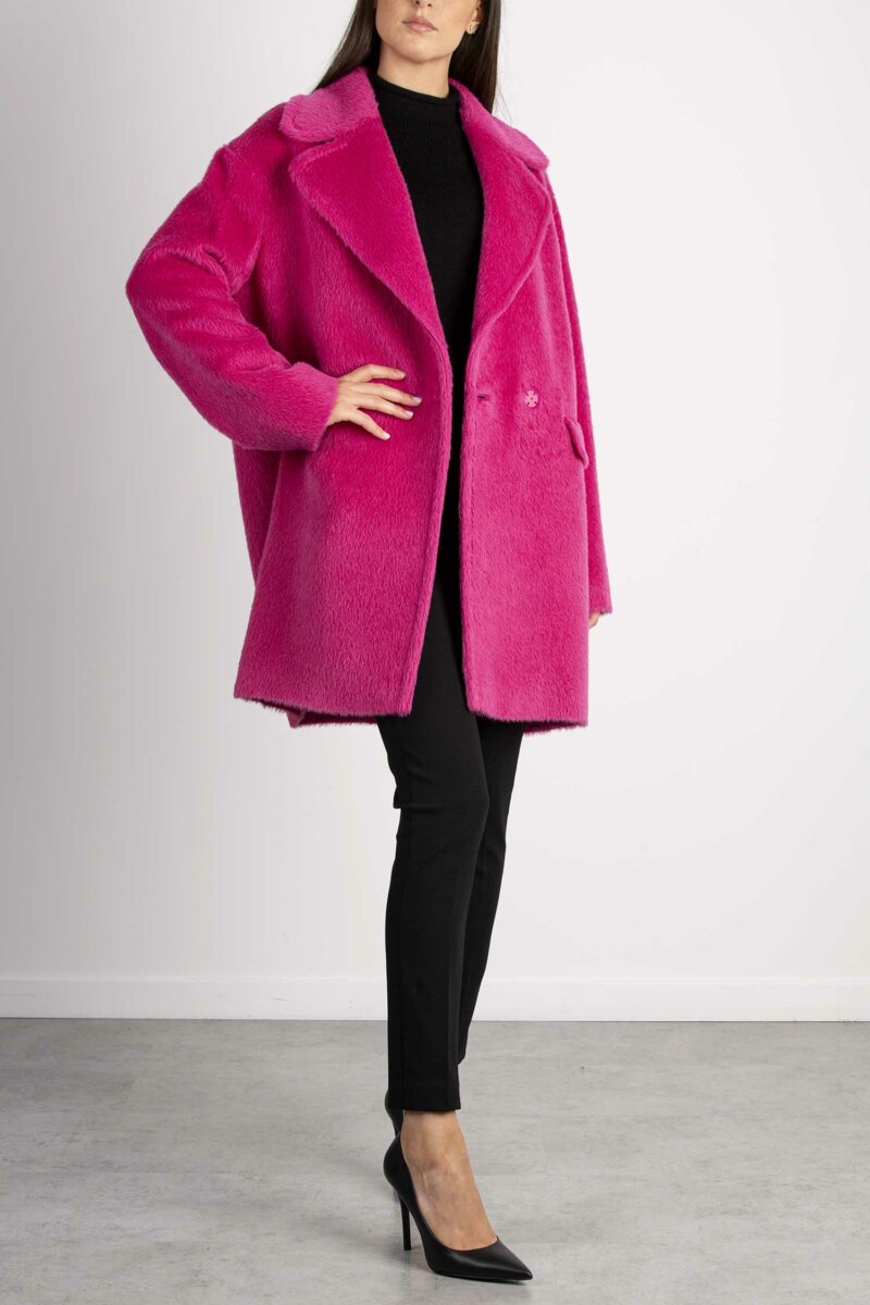 TAGLIATORE-CAPPOTTO ALPACA E LANA PETTO E MEZZO-TAASTRIDA5083U FUCHSIA