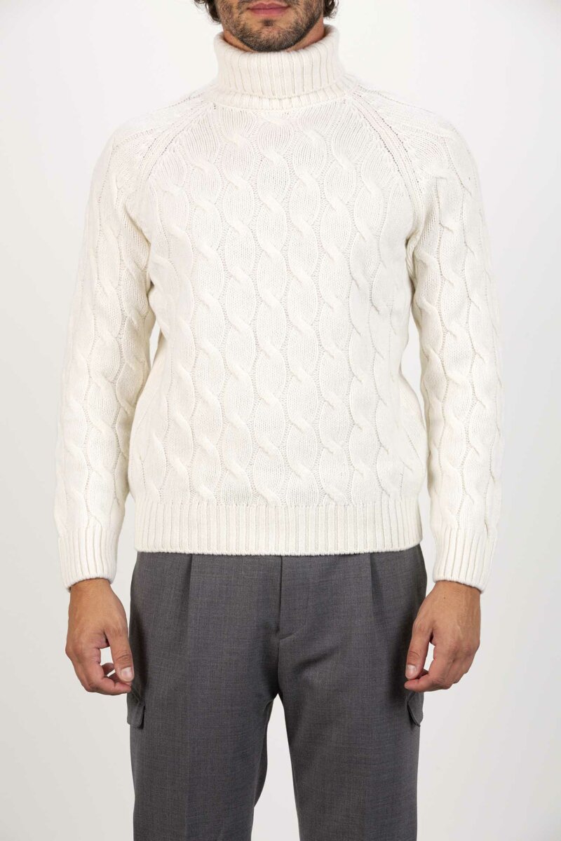 TAGLIATORE-MAGLIA DOLCEVITA TRECCIA-TADERKGSI2308 PANNA