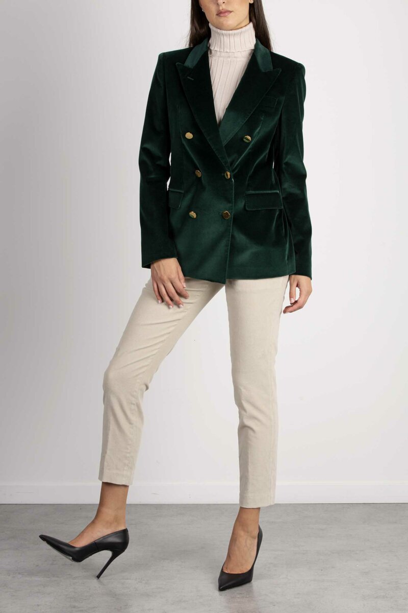 TAGLIATORE-GIACCA VELLUTO DOPPIO PETTO-TAPARIGI10B800007 VERDE