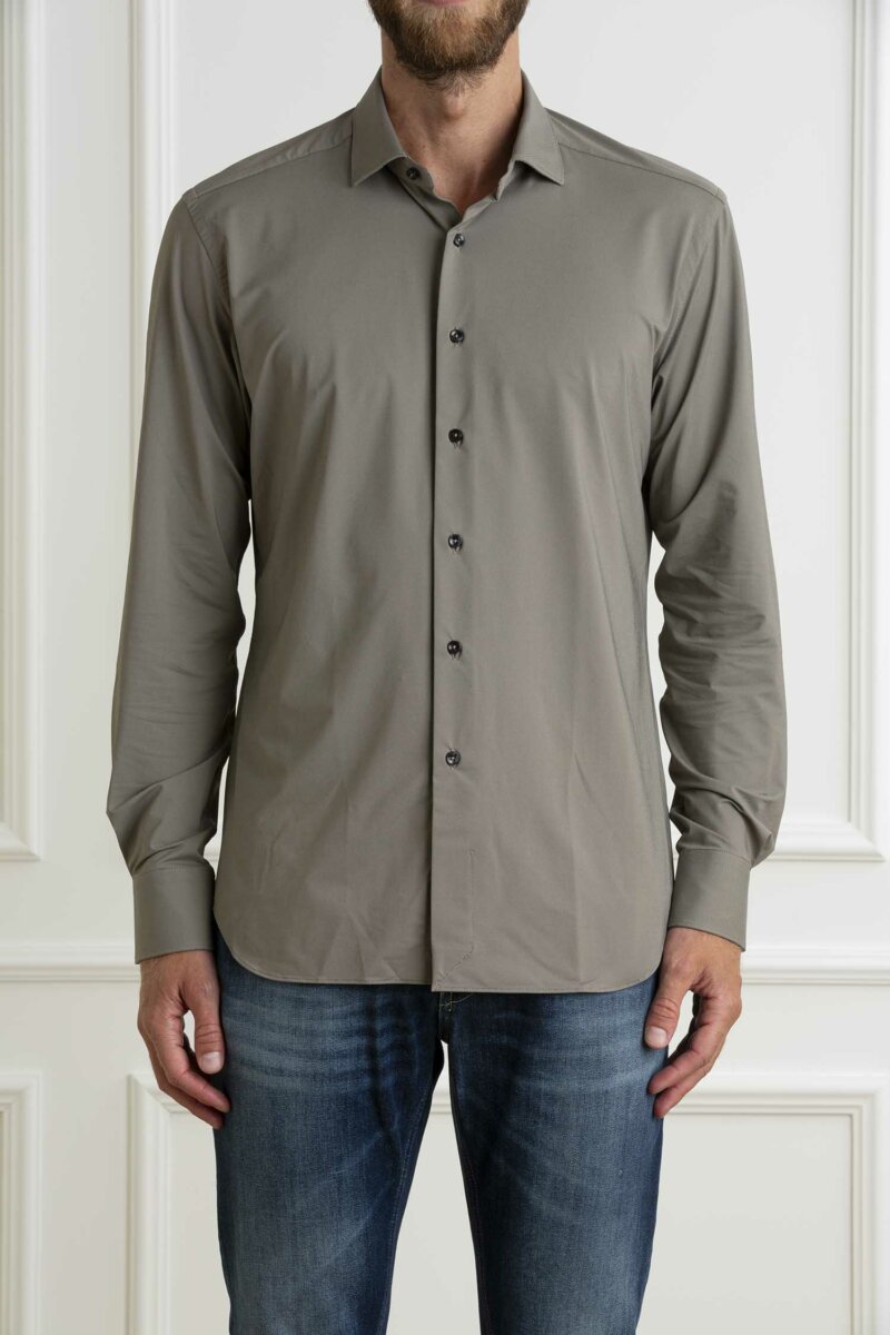 XACUS-CAMICIA TAYLOR FIT M/FANTASIA-XA11460558A24 GRIGIO