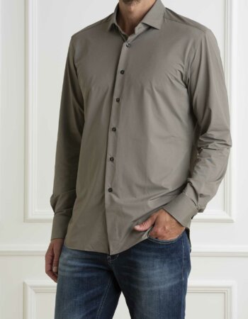 XACUS-CAMICIA TAYLOR FIT M/FANTASIA-XA11460558A24 GRIGIO