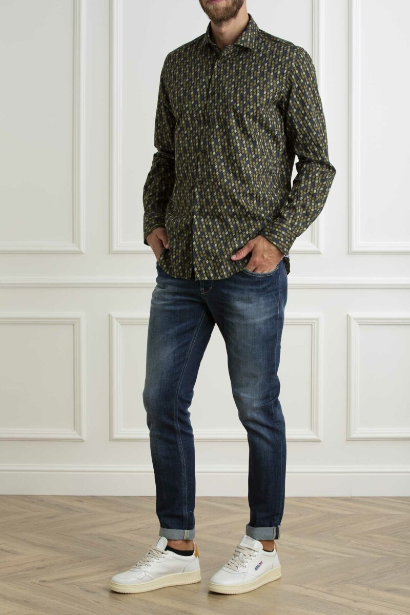 XACUS-CAMICIA TAYLOR FIT FANTASIA-XA71503748 BLU