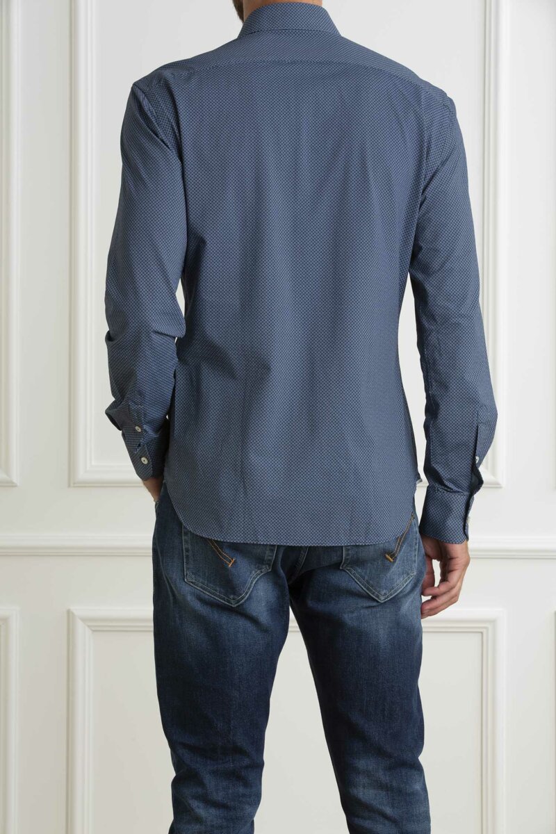 XACUS-CAMICIA SLIM FIT FANTASIA-XA71623658 BLU