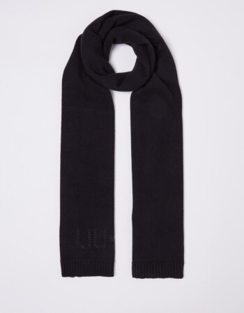 LIU JO-SCIARPA LOGO BORCHIE-LJ2F3029M0300 NERO