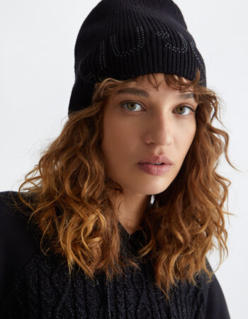 LIU JO-CAPPELLO LOGO BORCHIE-LJ2F3030M0300 NERO