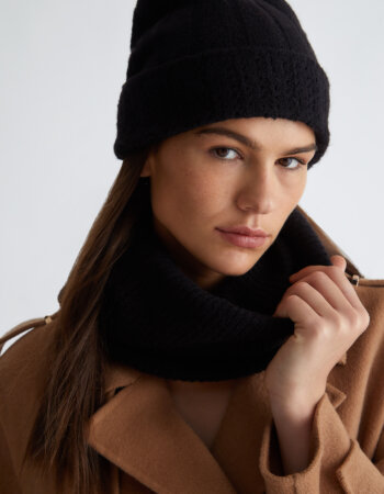 LIU JO-COORDINATO COLLO/BEANIE-LJ2F3045M0300 NERO