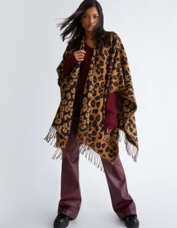 LIU JO-PONCHO JACQUARD-LJ2F3071T0300 ANIMALIER