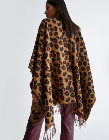 LIU JO-PONCHO JACQUARD-LJ2F3071T0300 ANIMALIER