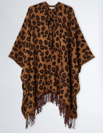 LIU JO-PONCHO JACQUARD-LJ2F3071T0300 ANIMALIER