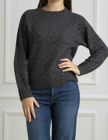 PINKO-MAGLIA AVVINATO BOTTONATO-PKAVVINATO GRIGIO