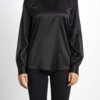 PINKO-BLUSA BABI SATIN STRETCH-PKBABI BLACK
