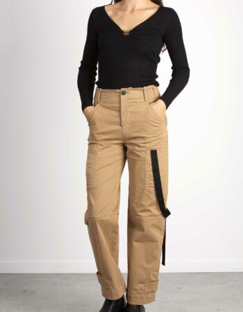 PINKO-PANTALONE RASO STRETCH-PKCALDO CAMMELLO