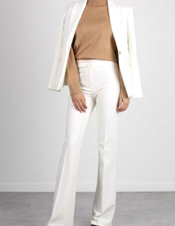 PINKO-PANTALONE PUNTO STOFFA-PKHULHAA23 BIANCO