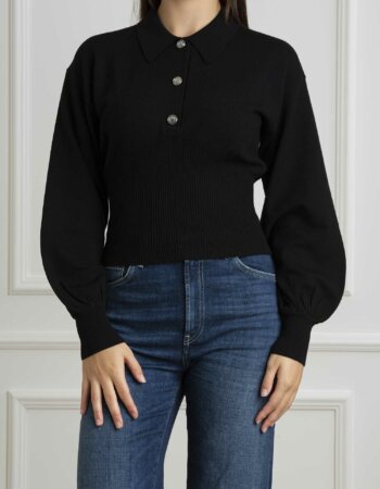 PINKO-MAGLIA RIMONTAGGIO COSTINA-PKRIMONTAGGIO NERO