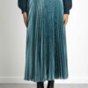 PATRIZIA PEPE-GONNA PLISSE' LAMINATA-PP2G0885A188 CEDAR