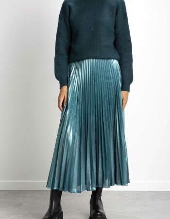 PATRIZIA PEPE-GONNA PLISSE' LAMINATA-PP2G0885A188 CEDAR