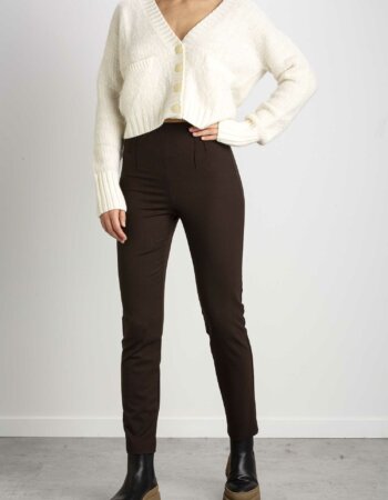 PATRIZIA PEPE-PANTALONE CON NERVATURE-PP2P1451A1PH MARRONE