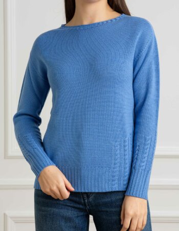 YOU GET IT-MAGLIA GIRO TRECCIA-PRE324715 CELESTE