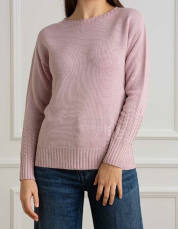 YOU GET IT-MAGLIA GIRO TRECCIA-PRE324715 ROSA