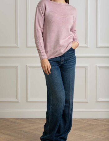 YOU GET IT-MAGLIA GIRO TRECCIA-PRE324715 ROSA