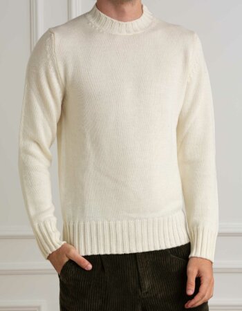 CUSTOMER LOVERS-MAGLIA GIRO COLLO ALTO F5 MERINOS-PRI4263A PANNA