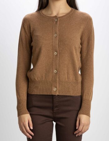 PUROTATTO-CARDIGAN CORTO-PUR2153 CARAMEL