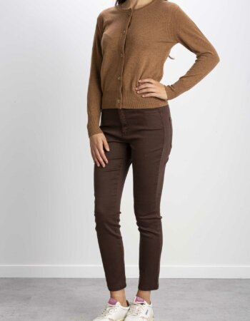 PUROTATTO-CARDIGAN CORTO-PUR2153 CARAMEL